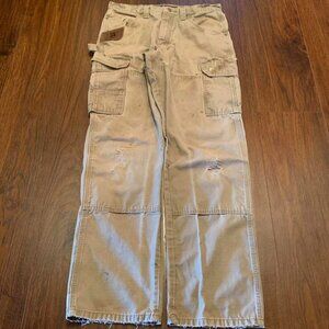 Baggy Wrangler Riggs with a distressed look